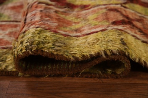 Orange Geometric Moroccan Berber Area Rug 7'x10' Wool Handmade Oriental Carpet - Picture 11 of 12
