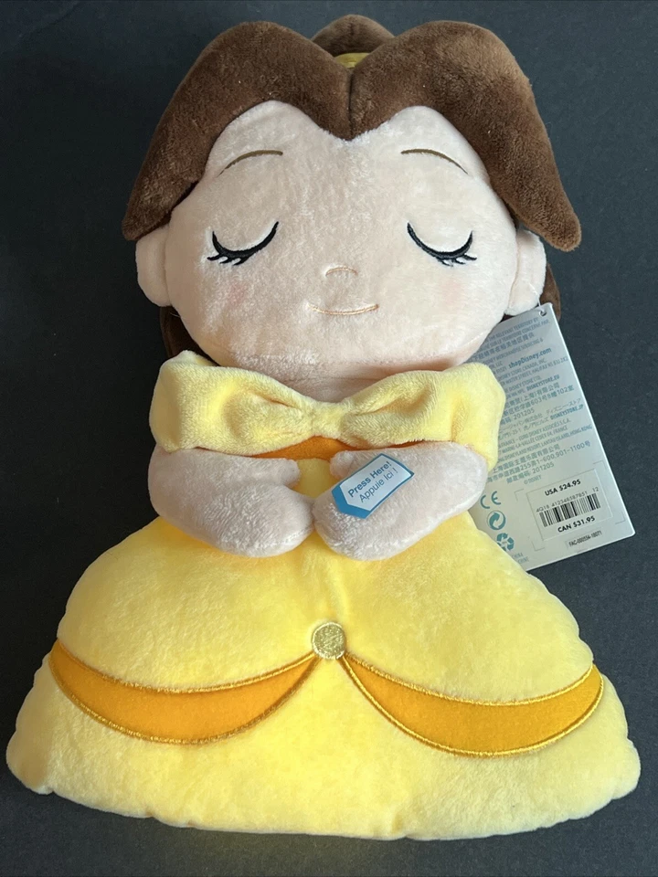 Pelúcia Disney Store Exclusiva Princesa Cuddleez Belle Brilhante 13 Polegadas - NOVO EM FOLHA - Imagem 3 de 4