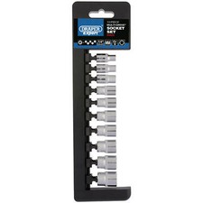 Image of Draper 10 Piece 1/4" Drive Bi Hex Multi Drive Socket Set Metric