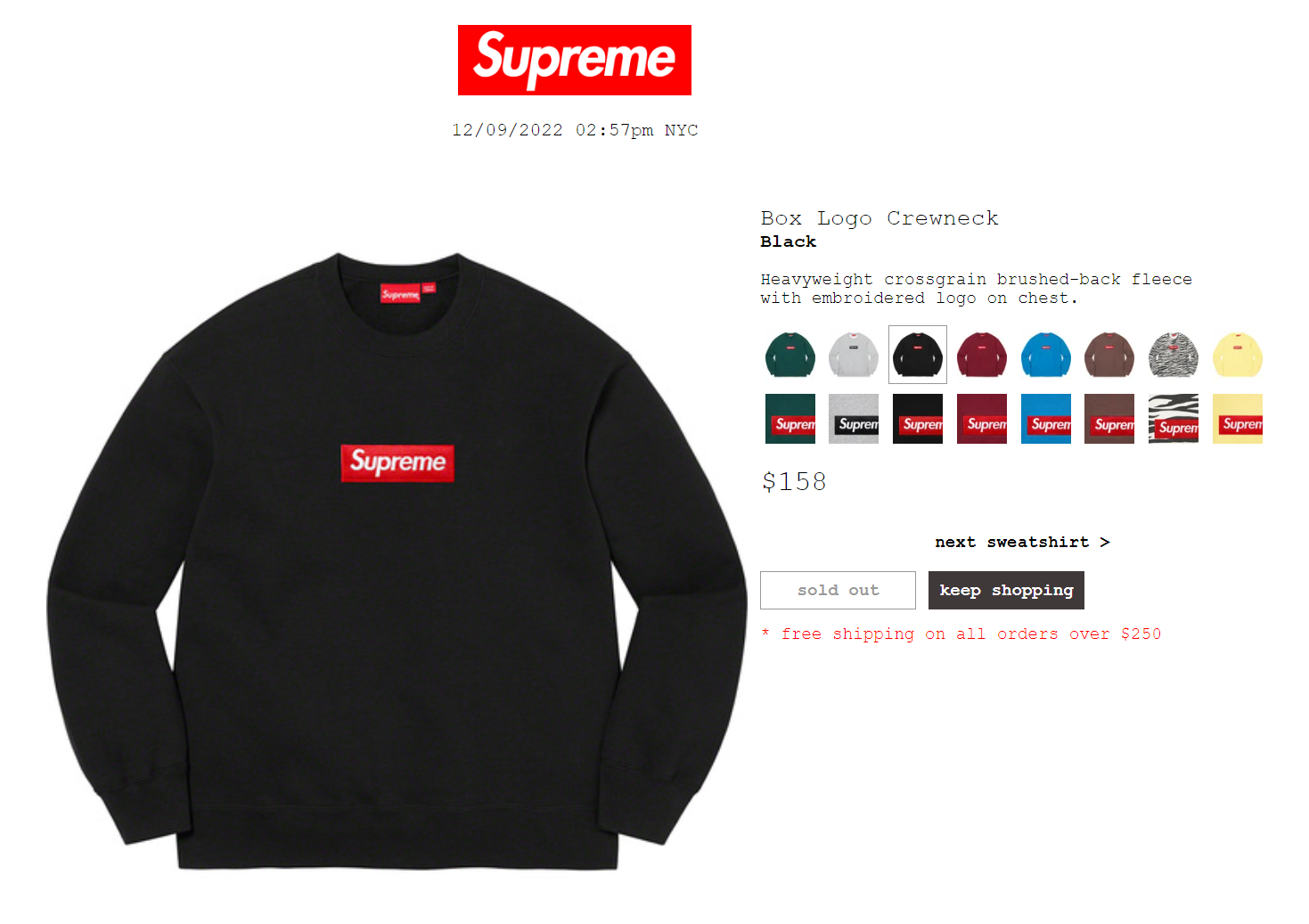 Supreme Box Logo Crewneck "Black"