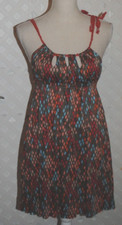 Free People Painted Multi-Color Diamond Pattern Mini Sun Dress Women's Size M