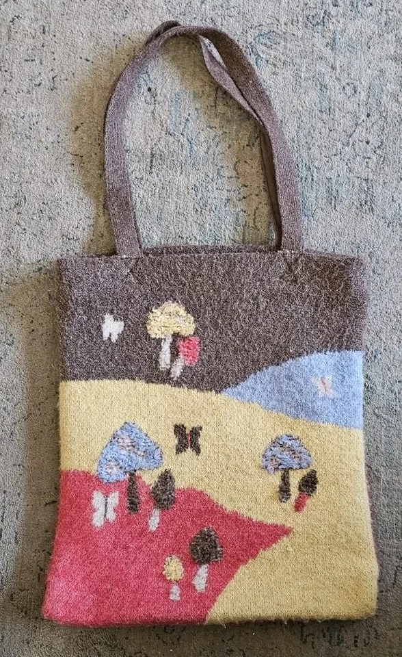 Bolso de Mano Urban Outfitters Mushroom BOHO Tejido Acogedor Cottagecore Hippie 14"x18" UO Foto 2 de 4