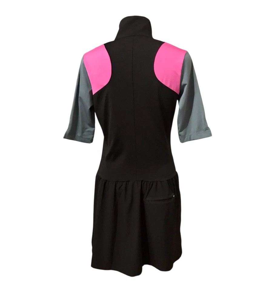 Nike Golf Tour Performance Dress Dri Fit Black Pink Gray Pockets Women’s Sz M - Image 4 of 4