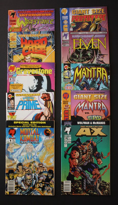 Malibu Comics Lot of 10 #1 Issues AX Hard Case Warstrike Low Grade Mortal Kombat