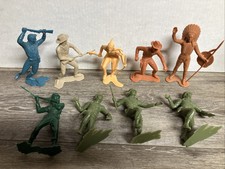 Lot of 9 Louis Marx Cowboys Indians 6-inch Figures 1964 Western And Military