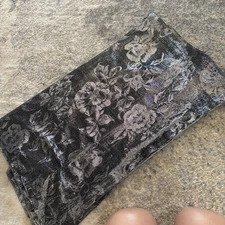 Vtg Lame Silver Scarf Pashmina 62 X 25 Finished Seams 90s GUC