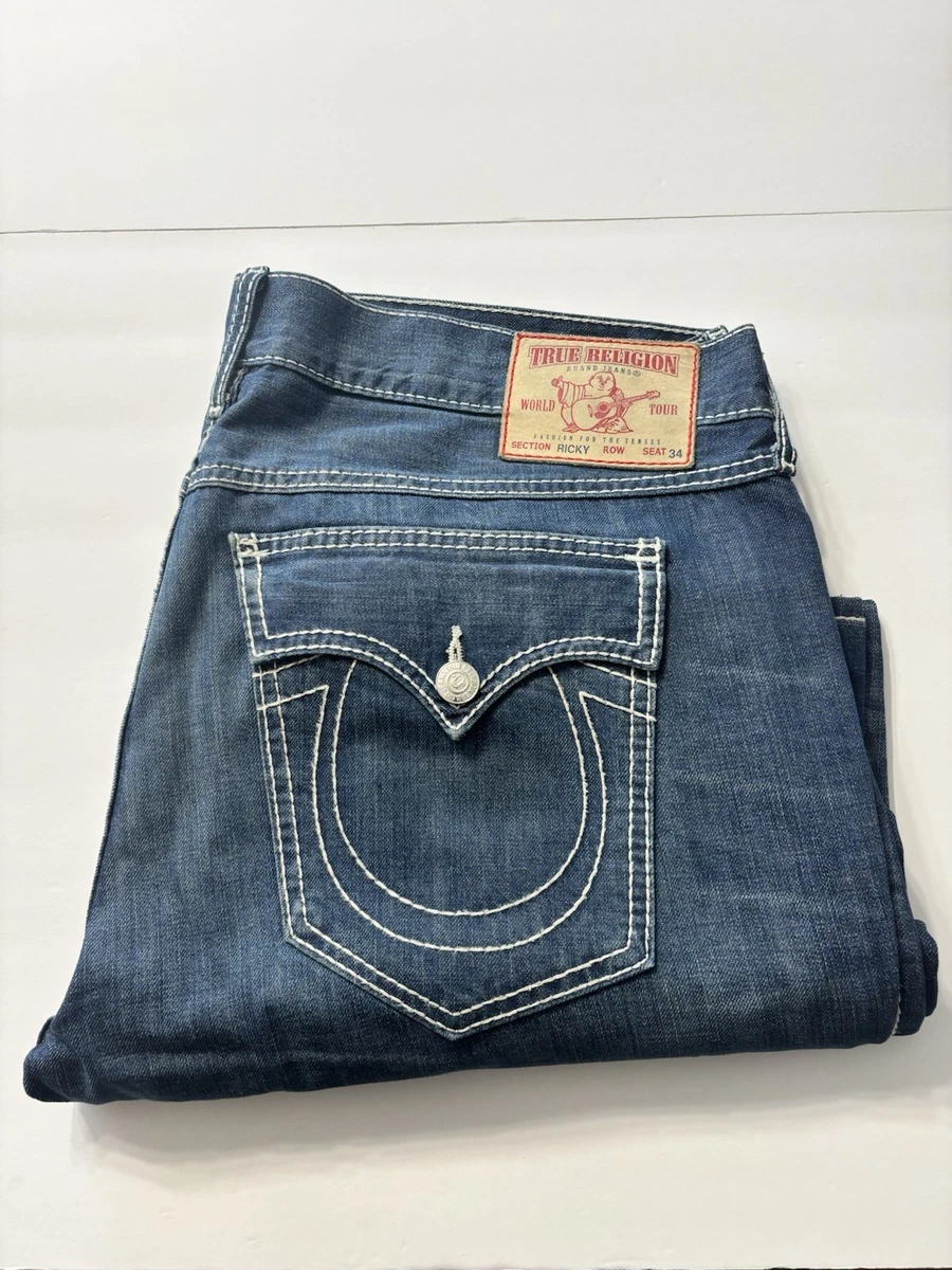 True Religion World Tour Blue Jeans for Men for sale - eBay
