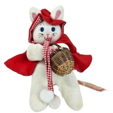 Vtg Handmade Little Red Riding Hood 8" Sock Bunny Sandra Claus Shoppe USA w Tag