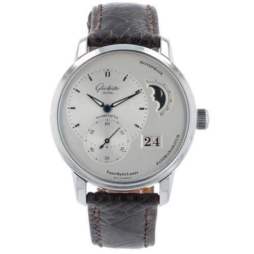 Glashutte Original PanoMaticLunar Steel Silver Dial 40mm Mens 1-90-02-42-32-66