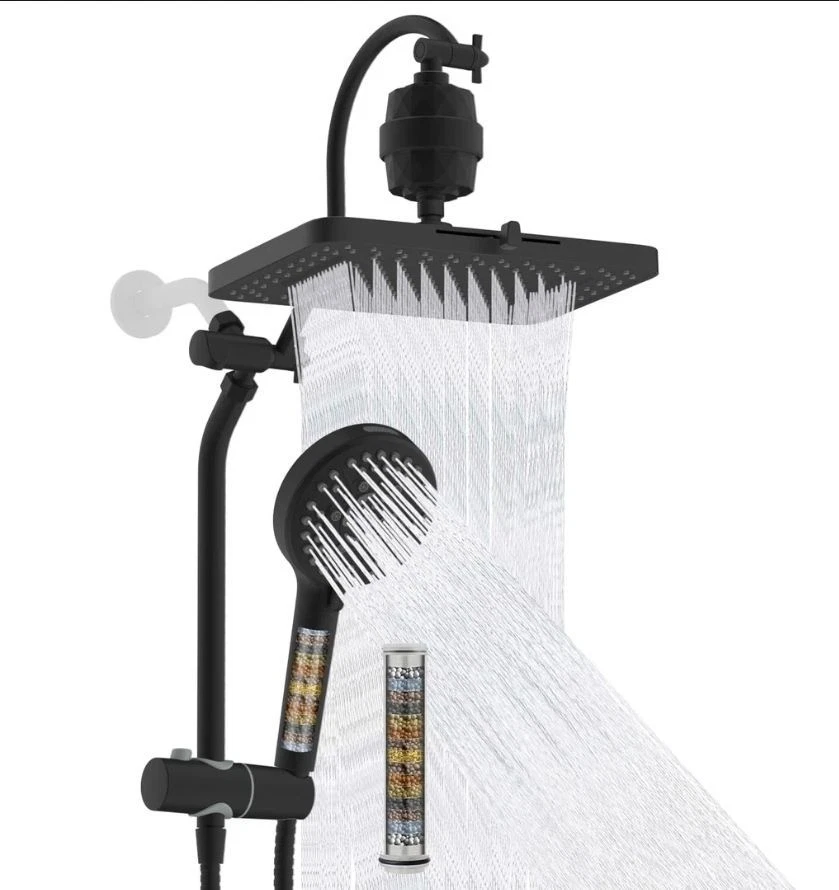 Hibbent 5-spray Filtered Rainfall Shower Head Combo, High Pressure 13''