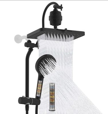 Hibbent 5-spray Filtered Rainfall Shower Head Combo, High Pressure 13''