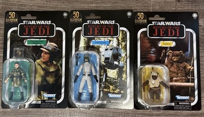Star Wars 2021 50th Kenner Repro Figure Lot Leia AT-ST Driver Paploo Ewok