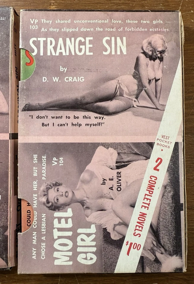 VTG 1962 Vest Pocket Books VP 101-104 Carnival Strange Sin Playpet Motel Girl - Image 4 of 4