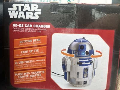 ThinkGeek Star Wars R2-D2 Car Charger - White/Blue for sale online