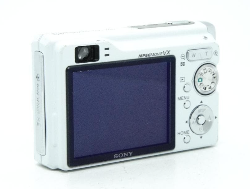 Sony DSC-W80 White 7.2MP Digital Camera Cyber-shot used w/ Battery
