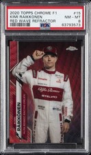 2020 TOPPS CHROME FORMULA 1 RED WAVE REFRACTOR #15 KIMI RAIKKONEN 3/5 PSA 8