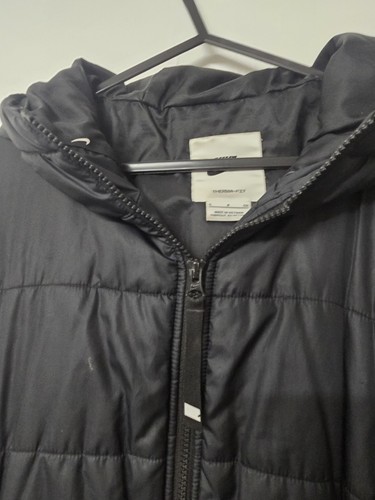 Womens Nike Parka Long Down Jacket Coat Therma Fit Black Hooded Size Small - Picture 5 of 10