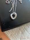 17.5" Sterling Silver Necklace With Teardrop Pendant,Diamond — photo 1
