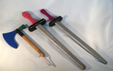 3pc Wooden Toy Weapon Set 2 Roman Gladius Swords  1 Tomahawk Axe