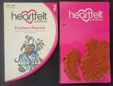 Heartfelt Creations Cling Stamps HCPC-3661: FEATHERY PEACOCK - Excellent Cond