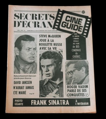 '70 ''Secrets d'Ecran'' vol.1 no.13 - CLAUDE FRANCOIS Steve McQueen ''Le film RED''