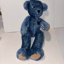 Vtg Knickerbocker Mohair Teddy Bear 75th Anniversary "Blue Beary" 12" Jointed