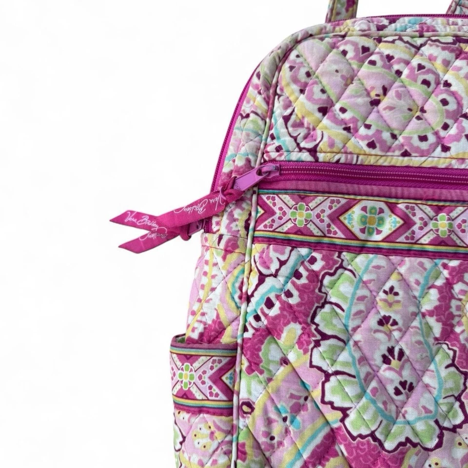 Mochila Vera Bradley Capri Melón Rosa Paisley Acolchada Algodón Retirada 2008 Foto 2 de 4