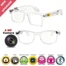 4K 8MP Camera AI Smart Glasses 32GB 290mAh Battery and Bluetooth
