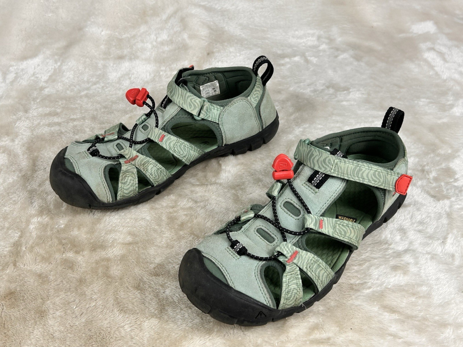 Sandali da trekking Keen Seacamp II CNX bambina taglia 4 blu verde outdoor impermeabili