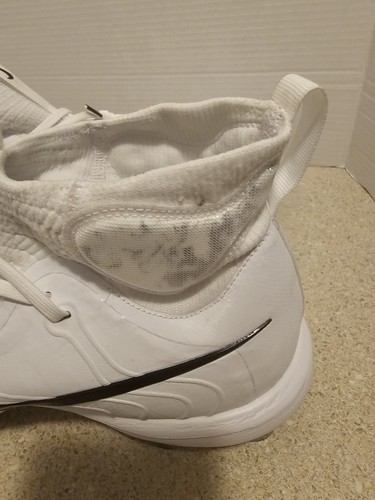 Scarpe da baseball Nike Alpha Huarache da uomo 16 bianche grigie NXT MCS modellate Swoosh - Foto 10 di 12