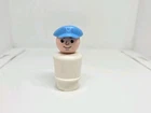 Vintage Fisher Price little people white boat captain with blue hat