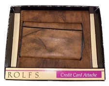 Rolfs 1980s Cowhide Leather Brown Bifold Wallet w/ Credit Card Attachment