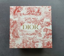 NEW Christian Dior Red Toile de Jouy Medium Gift Box 8 x 8 x 6.5 inch w/ribbon
