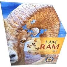 I Am Ram Head-Shaped Jigsaw Puzzle 550 Pieces Poster Size By Madd Capp Bighorn