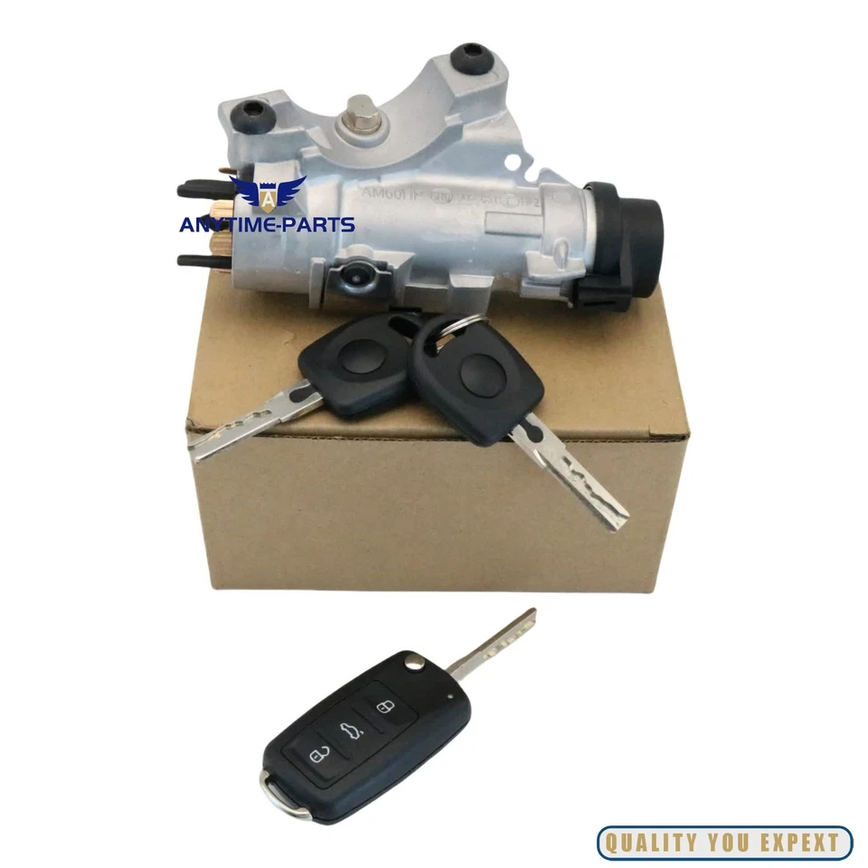 For Volkswagen Jetta Passat Ignition Lock Cylinder Assembly W/ Key Shells - Imagem 2 de 4