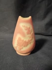 Fenton Rose Quartz Sand Carved Cameo Floral Vase Fenton Connoisseur Collection
