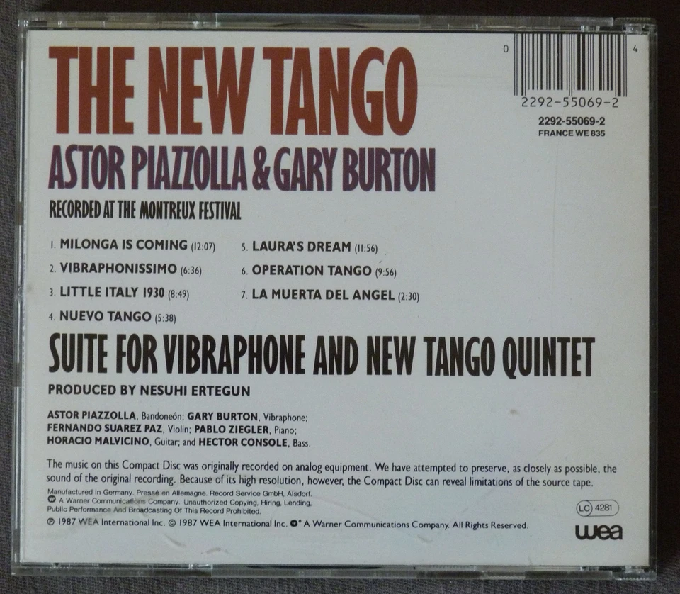 CD Astor Piazolla & Gary Burton : New Tango – Montreux Festival – neuwertig - Bild 2 von 2