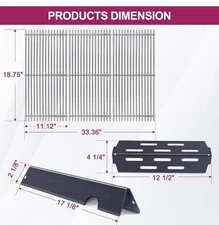 Grill Grates with Porcelain Steel Flavorizer Bars for Weber Genesis 2