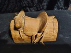Vintage hand carved wooden horse saddle 4.5 in" — photo 5