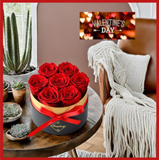 Preserved Real Roses in Box Eternal Flowers Birthday Gift for Her Valentine Day