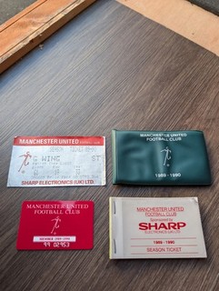 Manchester United 1989 90 Season Ticket Book 5 Match Stubs Wallet Card Rare MUFC