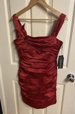 Rinascimento Italy Ladies Womens  Red Ruched Prom Dress Size M Medium £70 RRP