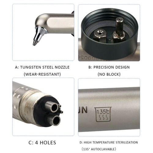 Dental Alumina Air Abrasion Oxide Gun Micro Sandblaster Polisher 2Hole 4Hole - Picture 13 of 21