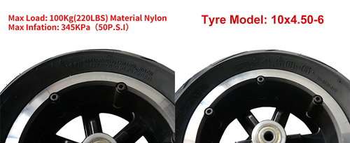 Nylon Tyre 10 Inch Front Wheel 10x4.50-6 Electric Bike Scooter Wheel Accessories - Picture 2 of 6