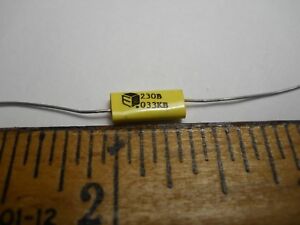 NOS,New Old Stock D72 .033 mfd 200 VDC Poly Fill Wrap Capacitor QTY 10 ea 