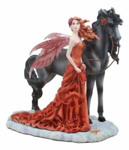 Fairy with Wolf Statue Figurine Collectible 9.75H 