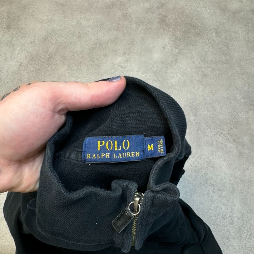 Ralph Lauren Polo Sweatshirt Mens Small Pony Full-Zip Jumper, Black Medium image 8