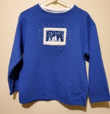 Decorated Originals Blue Winter Snow Pullover Ugly/Cute Christmas Sweatshirt M