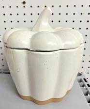 Threshold White Stoneware Pumpkin Server With Lid New 2726ml