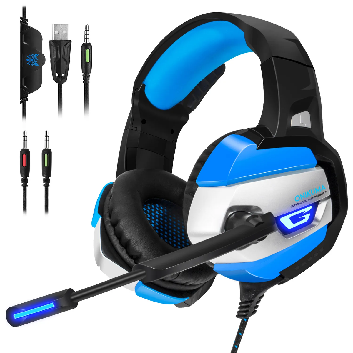 ONIKUMA K5 Gaming Headphones Headset with Mic LED Light for